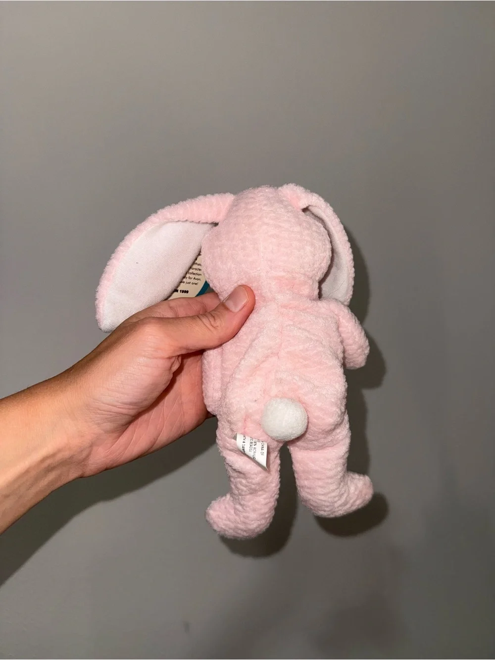 Vintage 1999 Avon Full O’ Beans Twinks the Bunny Pink Plush April Birthday